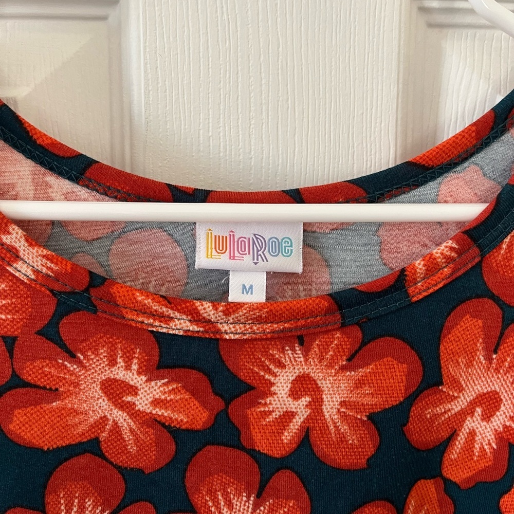 LuLaRoe Dress with Red Floral Pattern - Picture 3 of 3